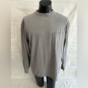 Pendleton T-Shirt Men’s Large Long Sleeve Crew Neck Pocket Gray Casual T-Shirt
